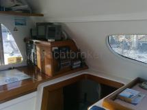 Chart table and port companionway