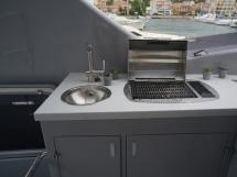 Fly bridge grill and sink