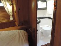 Satrboard forward cabin bathroom with electric toilet