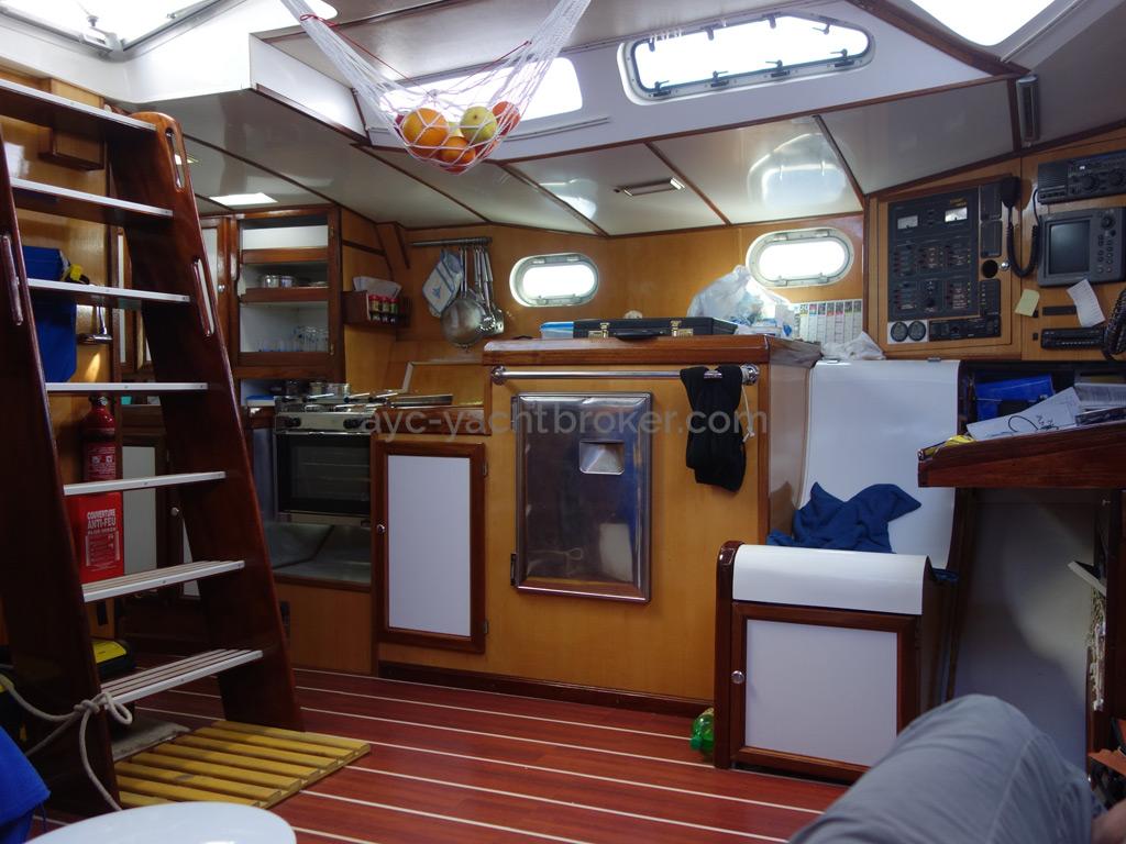 Trireme 50 - Companionway and galley