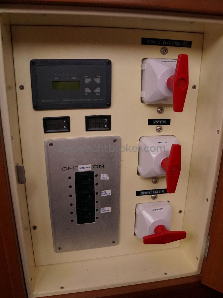 Alliage 48 CC - Genset control panel and circuit breakers 